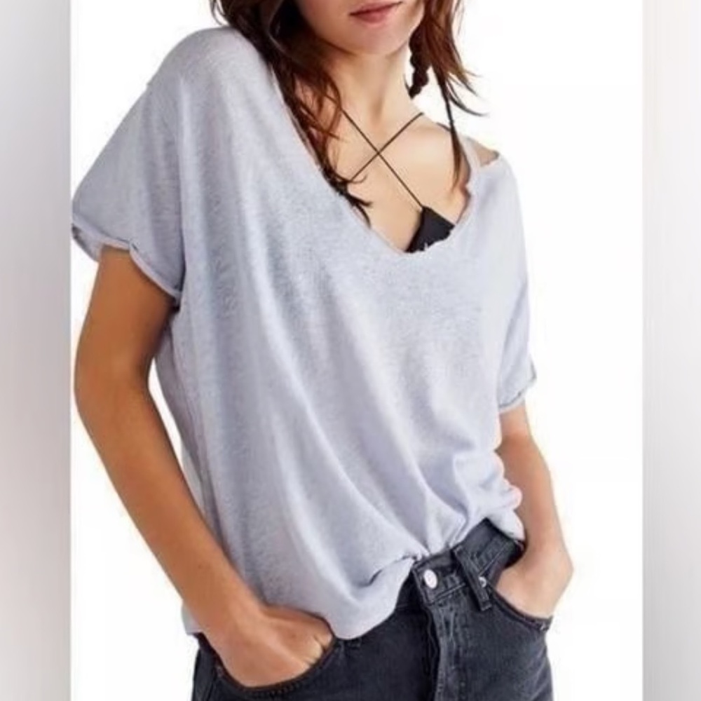 Free People Over You Tee in blue moon